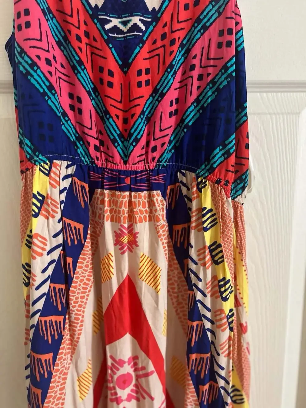 Sweet Wanderer Tribal Print Geometric Boho Maxi Dress - Picture 5 of 5